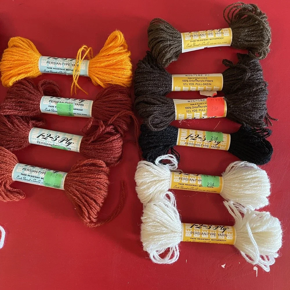 16 Vintage Bernat Tapestria 100% Virgin Wool 12 1/2 Yards Each Skein Needlepoint